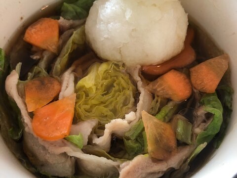 【冬休み】ひとりぶんの野菜たっぷり雪だるま鍋